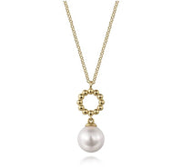 Gabriel & Co. 14K Yellow Gold Fresh Water Pearl Bujukan Drop Necklace Image 1