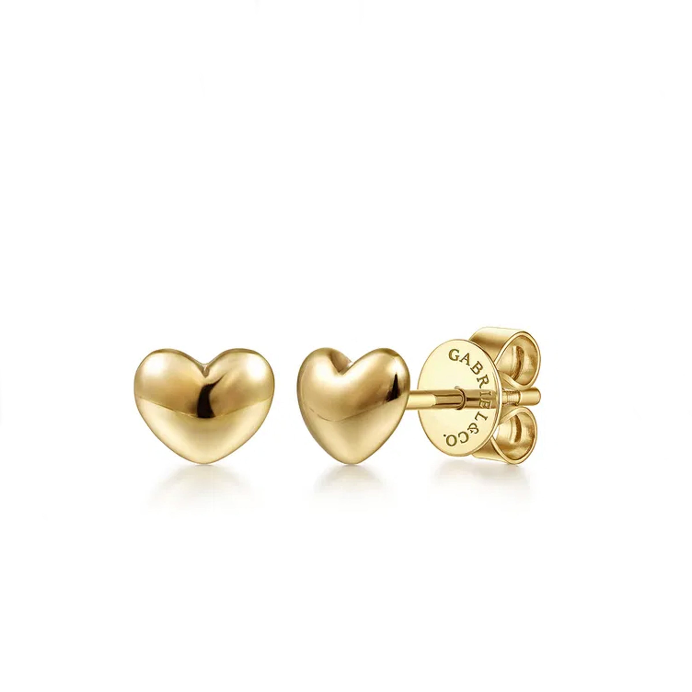 Gabriel & Co. 14K Yellow Gold Puff Heart Stud Earrings