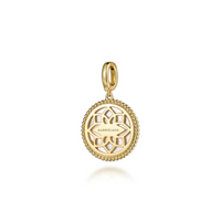 Gabriel & Co. 14K Yellow Gold Round Mother of Pearl Inlay Pendant With Detachable Bail Image 1