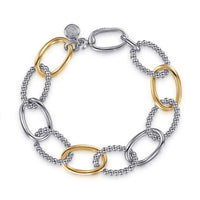 Gabriel & Co. 14K Yellow Gold Sterling Silver Link chain Bracelet