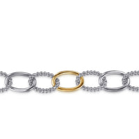 Gabriel & Co. 14K Yellow Gold Sterling Silver Link chain Bracelet Image 1