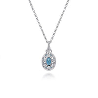 Gabriel & Co. 14K Yellow Gold Sterlng Silver Blue Topaz Necklace img2