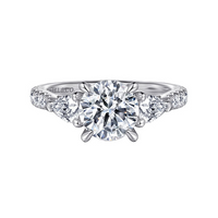 Gabriel & Co. Abina 14K White Gold Round Three Stone Diamond Engagement Ring img1