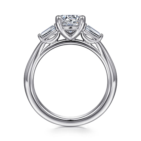 Gabriel & Co. Acacia 14K White Gold Round Three Stone Diamond Engagement Ring img2