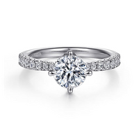 Gabriel & Co. Ada 14K White Gold Round Diamond Engagement Ring img1