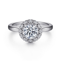 Gabriel & Co. Addie 14K White Gold Round Halo Diamond Engagement Ring img1