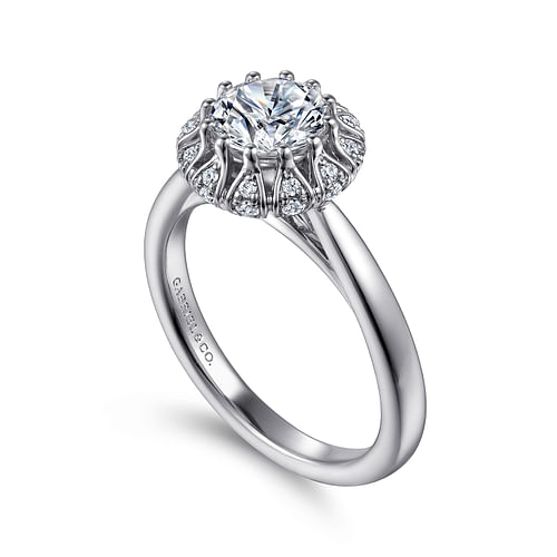 Gabriel & Co. Addie 14K White Gold Round Halo Diamond Engagement Ring img2