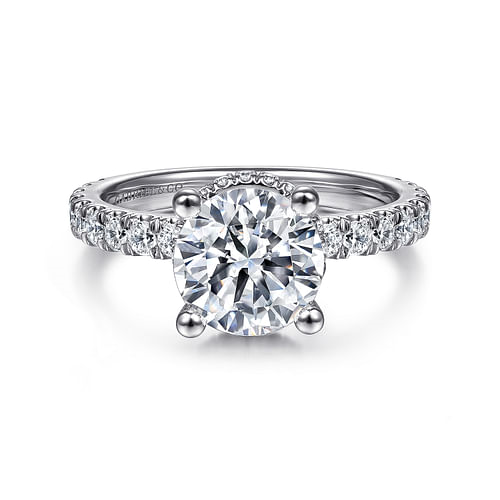 Gabriel & Co. Alina 14K White Gold Hidden Halo Round Diamond Engagement Ring img1