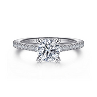 Gabriel & Co. Aline 14K White Gold Round Diamond Engagement Ring img1