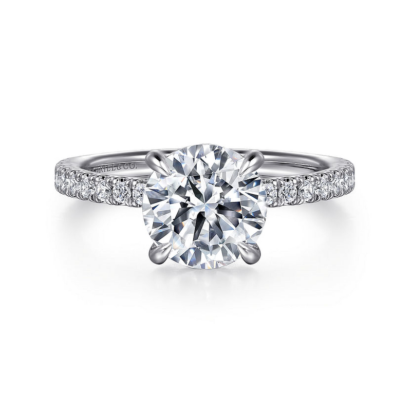 Gabriel & Co. Alisa 14K White Gold Round Diamond Engagement Ring img1