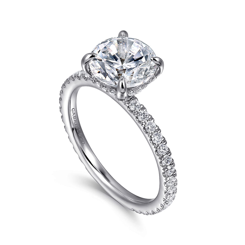 Gabriel & Co. Alisa 14K White Gold Round Diamond Engagement Ring img2