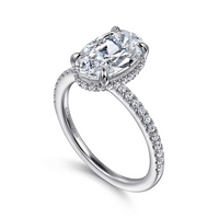 Gabriel & Co. Allesia 14K White Gold Oval Cut Hidden Halo Diamond Engagement Ring img2