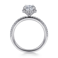 Gabriel & Co. Allesia 14K White Gold Oval Cut Hidden Halo Diamond Engagement Ring img3