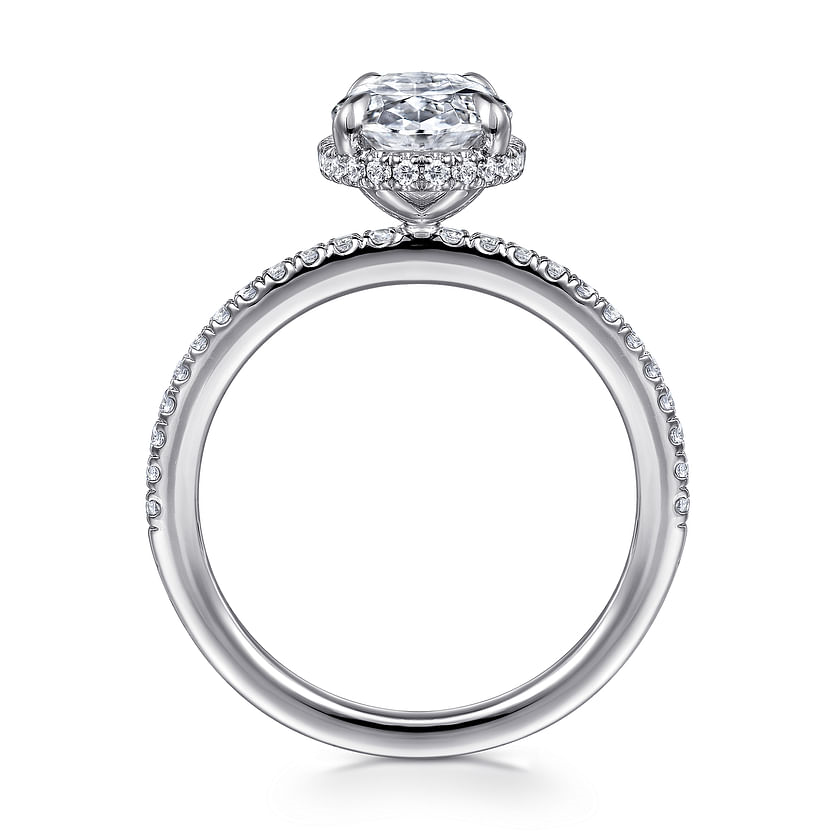Gabriel & Co. Allesia 14K White Gold Oval Cut Hidden Halo Diamond Engagement Ring img3