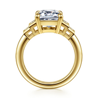 Gabriel & Co. Andre 14K Yellow Gold Emerald Cut Diamond Engagement Ring img3
