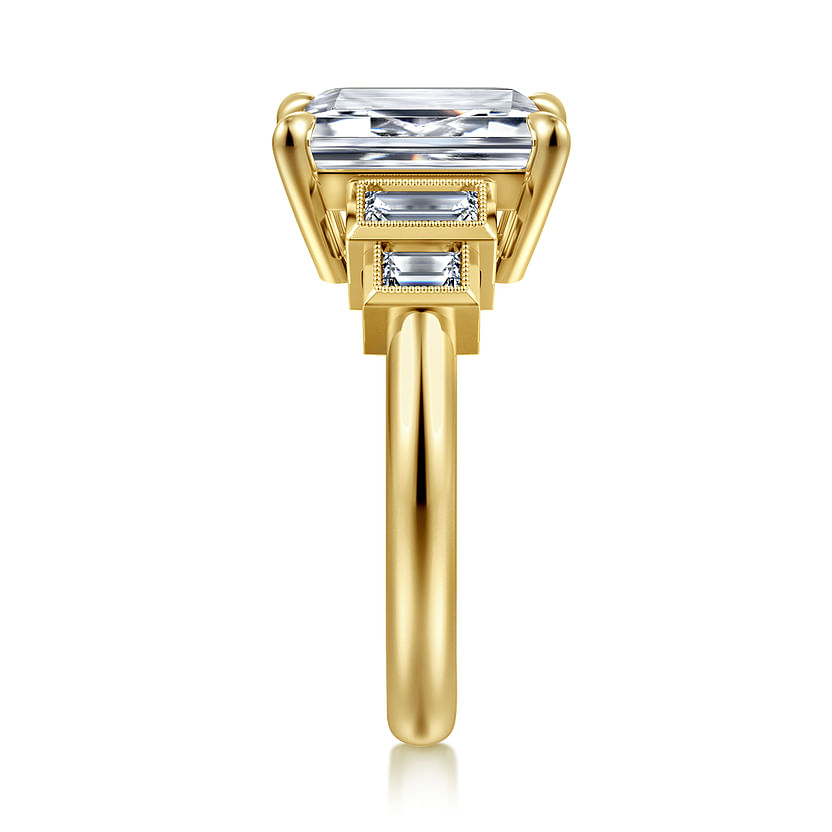Gabriel & Co. Andre 14K Yellow Gold Emerald Cut Diamond Engagement Ring img4