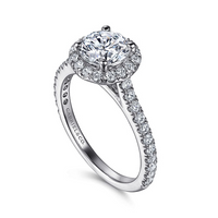 Gabriel & Co. Angela 14K White Gold Round Halo Diamond Engagement Ring img2