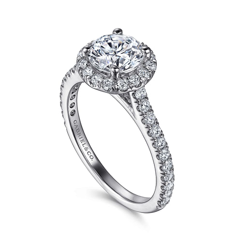 Gabriel & Co. Angela 14K White Gold Round Halo Diamond Engagement Ring img2