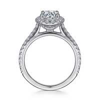 Gabriel & Co. Angela 14K White Gold Round Halo Diamond Engagement Ring img3