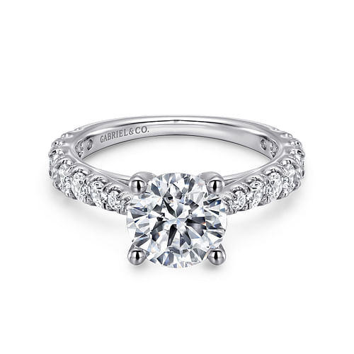 Gabriel & Co. Avery 14K White Gold Round Diamond Engagement Ring img1