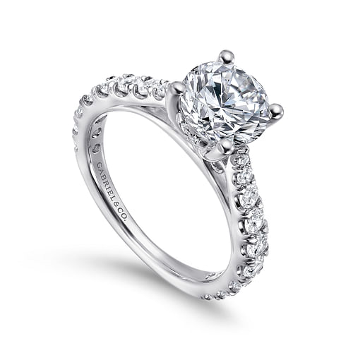 Gabriel & Co. Avery 14K White Gold Round Diamond Engagement Ring img2