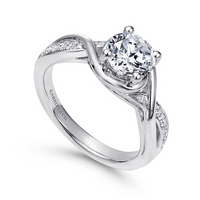 Gabriel & Co. Bailey 14K White Gold Round Twisted Diamond Channel Set Engagement Ring img2