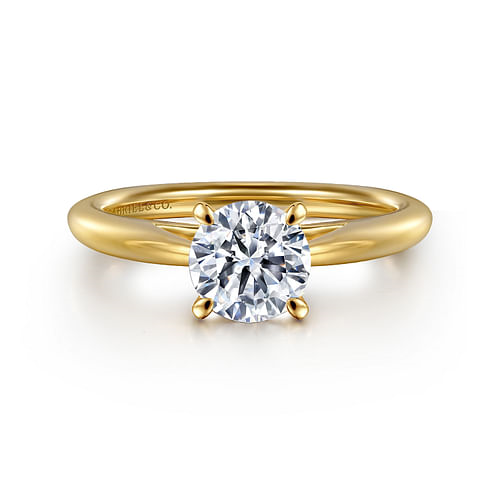 Gabriel & Co. Bambi 14K Yellow Gold Round Engagement Ring img1