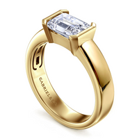 Gabriel & Co. Bara 14K Yellow Gold Emerald Cut Diamond Engagement Ring img2