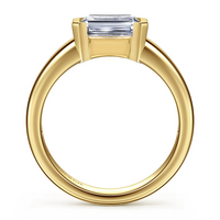 Gabriel & Co. Bara 14K Yellow Gold Emerald Cut Diamond Engagement Ring img3