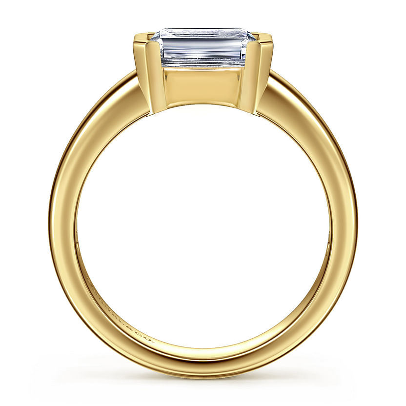 Gabriel & Co. Bara 14K Yellow Gold Emerald Cut Diamond Engagement Ring img3