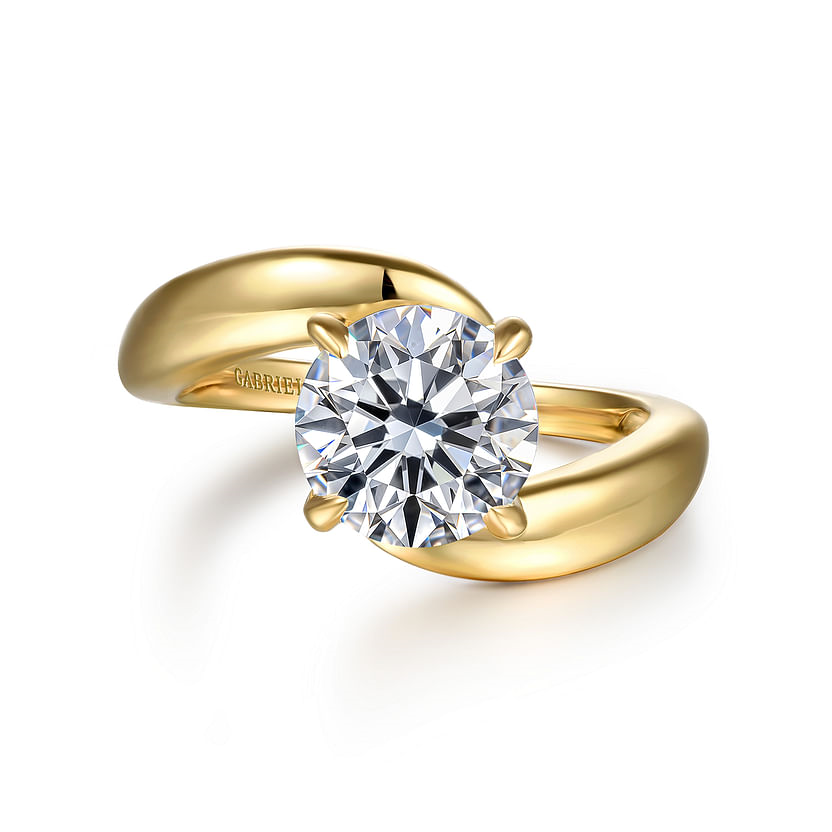 Gabriel & Co. Bettie 14K Yellow Gold Bypass Round Diamond Engagement Ring img1