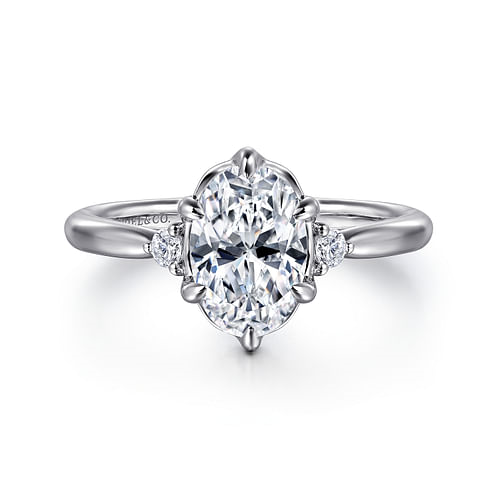 Gabriel & Co. Blaise 14K White Gold Oval Diamond Engagement Ring img1