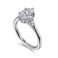 Gabriel & Co. Blaise 14K White Gold Oval Diamond Engagement Ring img2