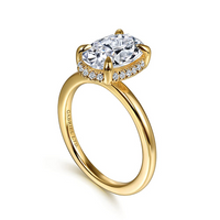 Gabriel & Co. Bonnie 14K Yellow Gold Oval Hidden Halo Diamond Engagement Ring img2