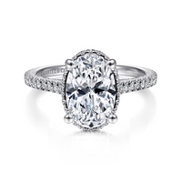 Gabriel & Co. Camden 14K White Gold Hidden Halo Oval Diamond Engagement Ring img1