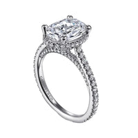 Gabriel & Co. Camden 14K White Gold Hidden Halo Oval Diamond Engagement Ring img2