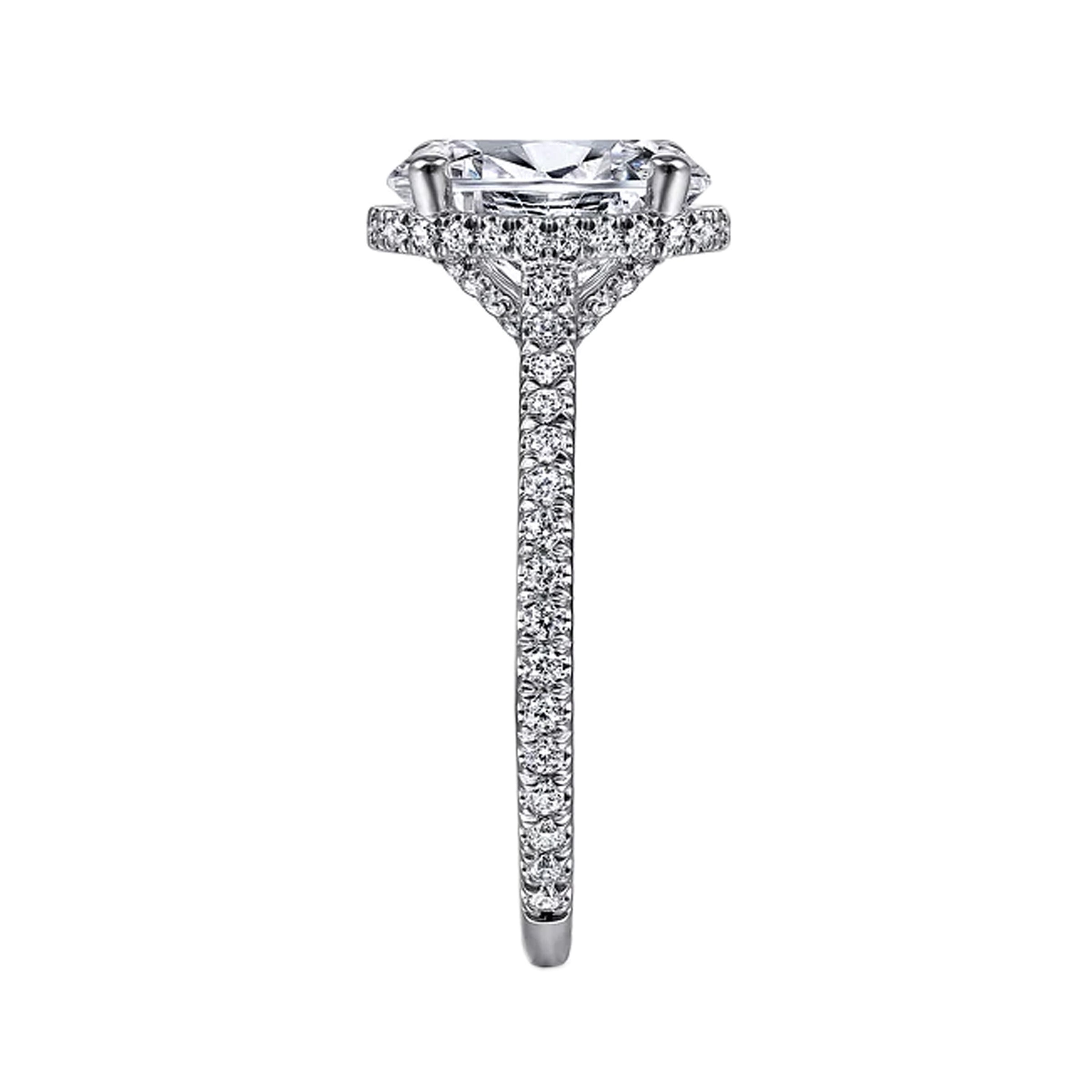 Gabriel & Co. Camden 14K White Gold Hidden Halo Oval Diamond Engagement Ring img3