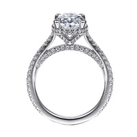 Gabriel & Co. Camden 14K White Gold Hidden Halo Oval Diamond Engagement Ring img4