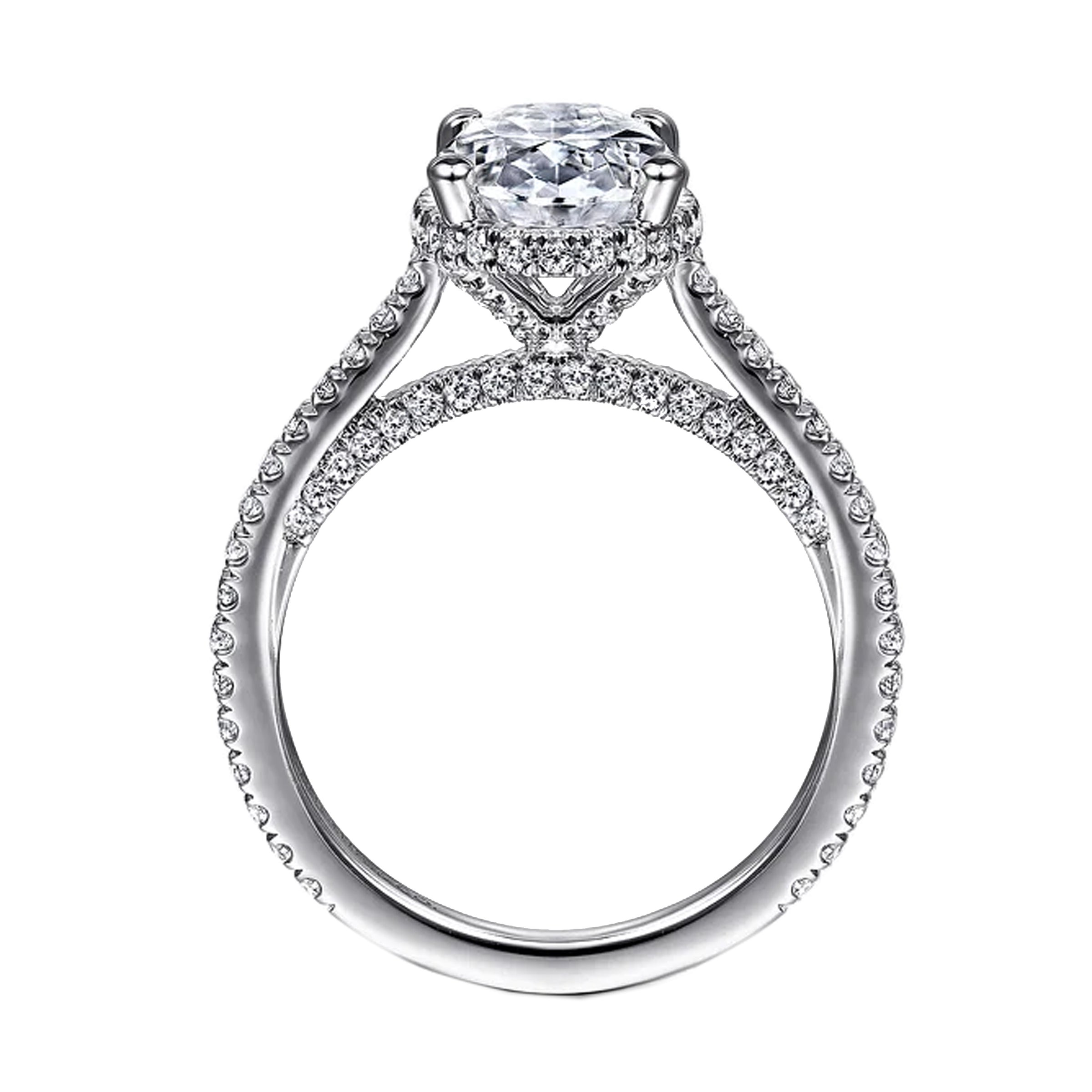 Gabriel & Co. Camden 14K White Gold Hidden Halo Oval Diamond Engagement Ring img4