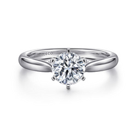 Gabriel & Co. Cassie 14K White Gold Round Diamond Engagement Ring img1