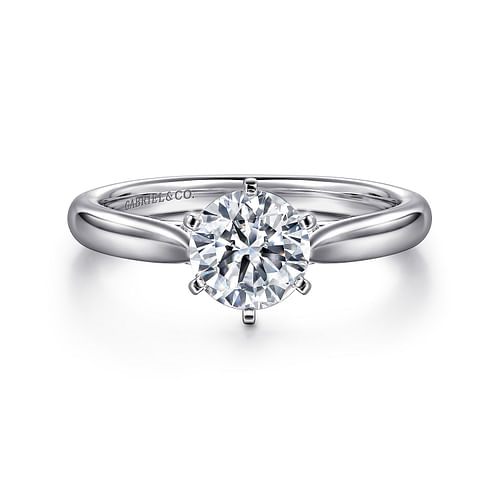 Gabriel & Co. Cassie 14K White Gold Round Diamond Engagement Ring img1