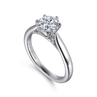 Gabriel & Co. Cassie 14K White Gold Round Diamond Engagement Ring img2