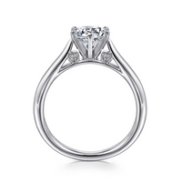 Gabriel & Co. Cassie 14K White Gold Round Diamond Engagement Ring img3