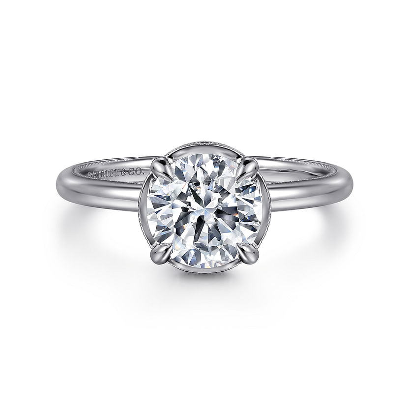 Gabriel & Co. Catallina 14K White Gold Round Halo Diamond Engagement Ring img1