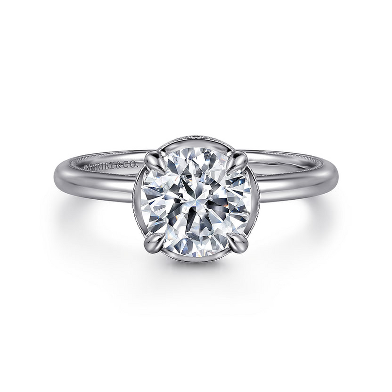 Gabriel & Co. Catallina 14K White Gold Round Halo Diamond Engagement Ring img1