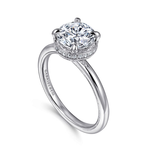 Gabriel & Co. Catallina 14K White Gold Round Halo Diamond Engagement Ring img2