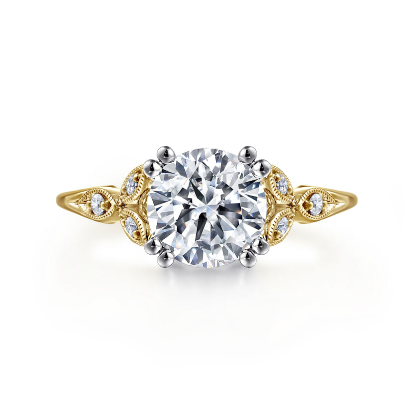 Gabriel & Co. Celia 14K Yellow Gold Round Diamond Engagement Ring img1