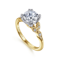 Gabriel & Co. Celia 14K Yellow Gold Round Diamond Engagement Ring img2