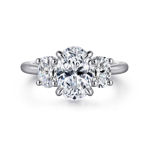 Gabriel & Co. Charisa 14K White Gold Oval Three Stone Diamond Engagement Ring - 0.70ct img1
