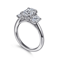 Gabriel & Co. Charisa 14K White Gold Oval Three Stone Diamond Engagement Ring - 0.90 ct img2